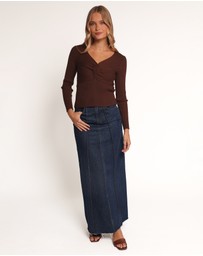 Petal & Pup - Demi Twist Detail Knit Top - Brown
