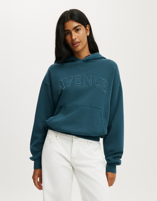 Cotton On - Graphic Boxy Fleece Hoodie