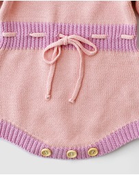 WITH LOVE FOR KIDS - Long Sleeve Knitted Romper - Babies