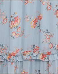 Petal & Pup - Isla Tiered Skirt Set - Blue Floral