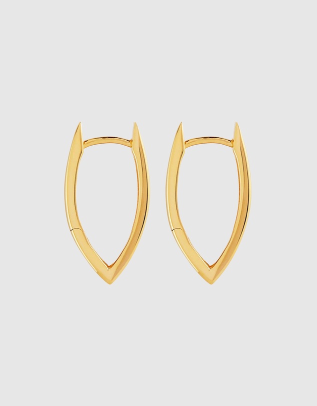 Najo - Swan Yellow Gold Huggie Earrings
