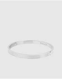 Nialaya Jewellery - Men's Silver Gentleman Bangle
