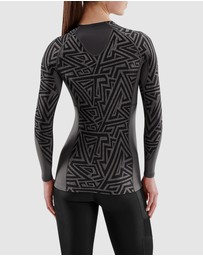 SKINS - SKINS Compression Women's Series-3 Clothing Long Sleeve Top Charcoal Angle