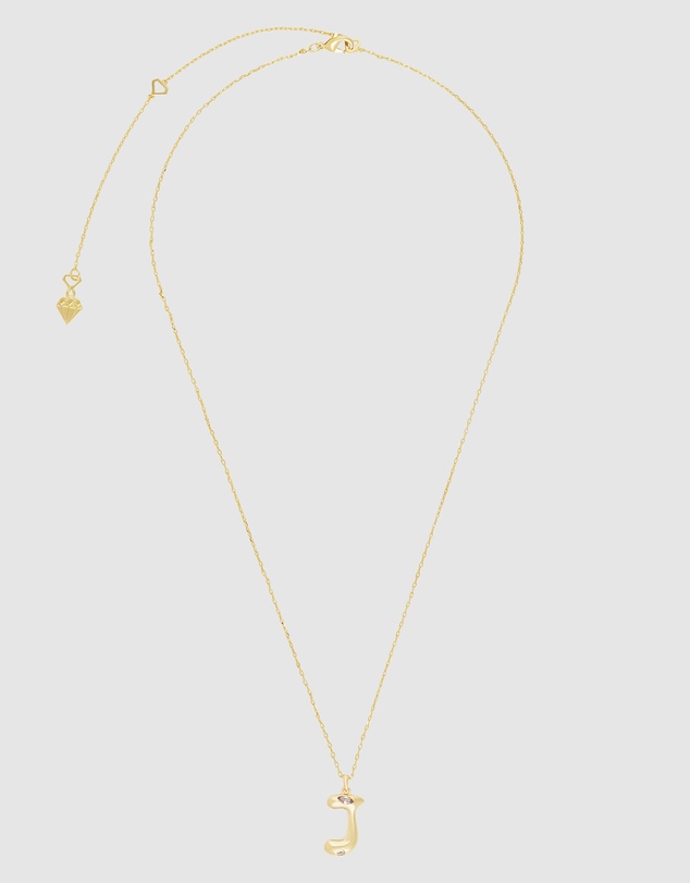 Wanderlust + Co - Alphabet Bubble Pendant Necklace - Letter J