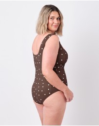 UNE PIECE - Textured Classic Square Neck One Piece Swimsuit