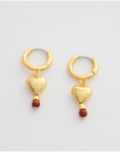 & Other Stories - Heart Pendant Hoops