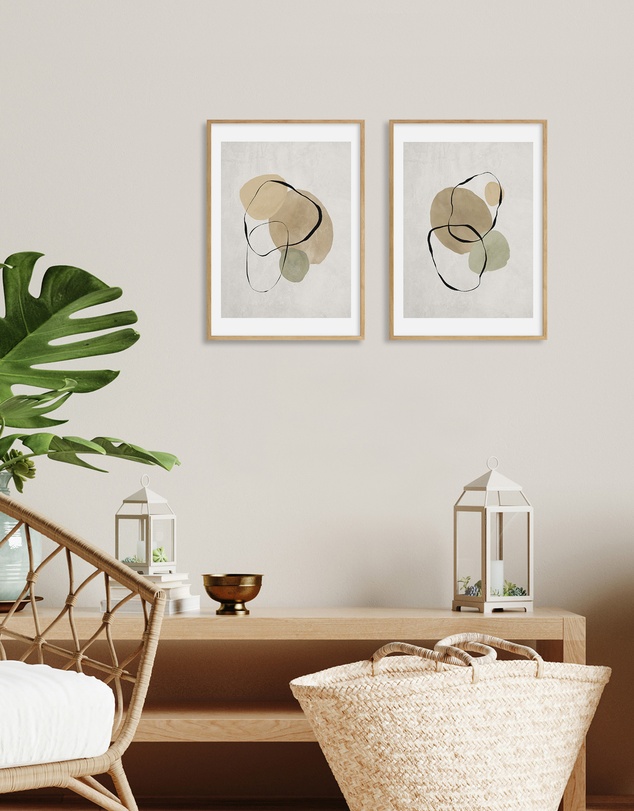 Olive et Oriel - Pierre Abstraite I Art Print