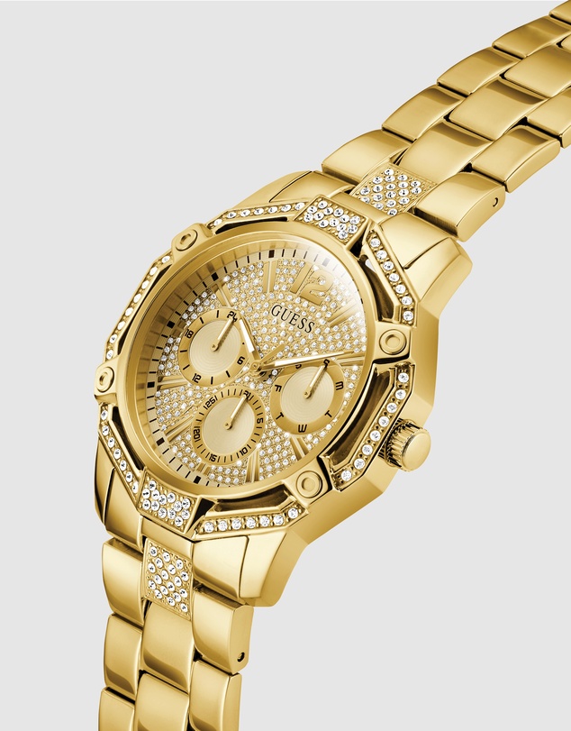 GUESS - Guess Regal  Men's Gold Tone Multi-function Watch
