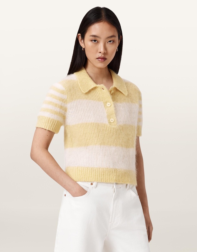 AllSaints - Clem Mohair-Merino Blend Polo Tee