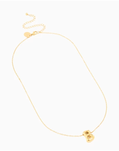 Lovisa - Waterproof Gold Plated Stainless Steel Large Bubble Letter B Necklace