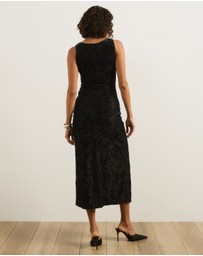 Atmos&Here - Celina Burnout Mesh Midi Dress