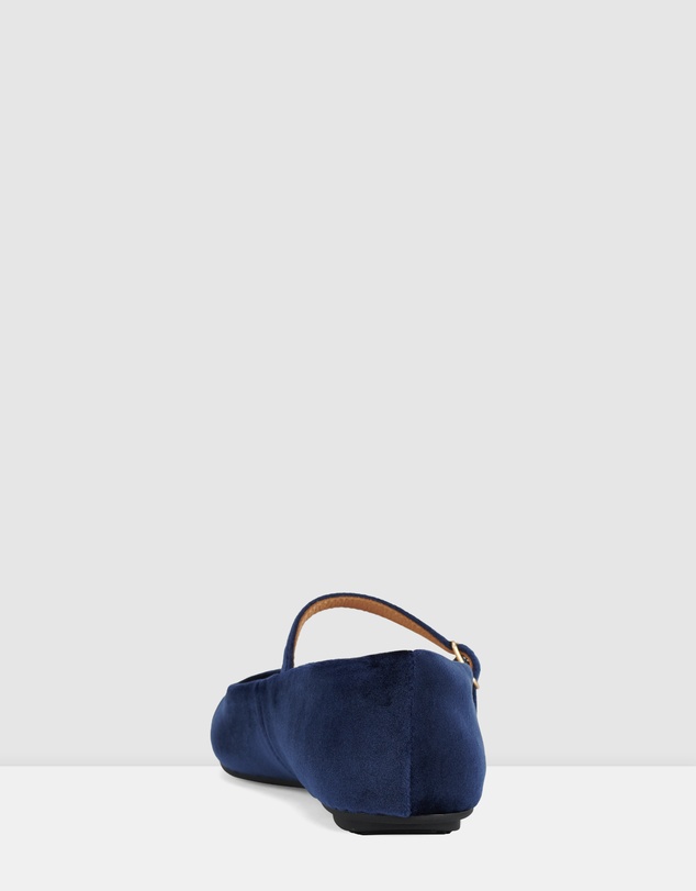 Rollie - Mary Jane Velvet Flat