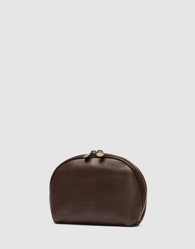 Republic of Florence - Porter Matt Chocolate Leather Pouch