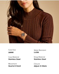 Fossil - Carlie Rose Gold Tone Analogue Watch