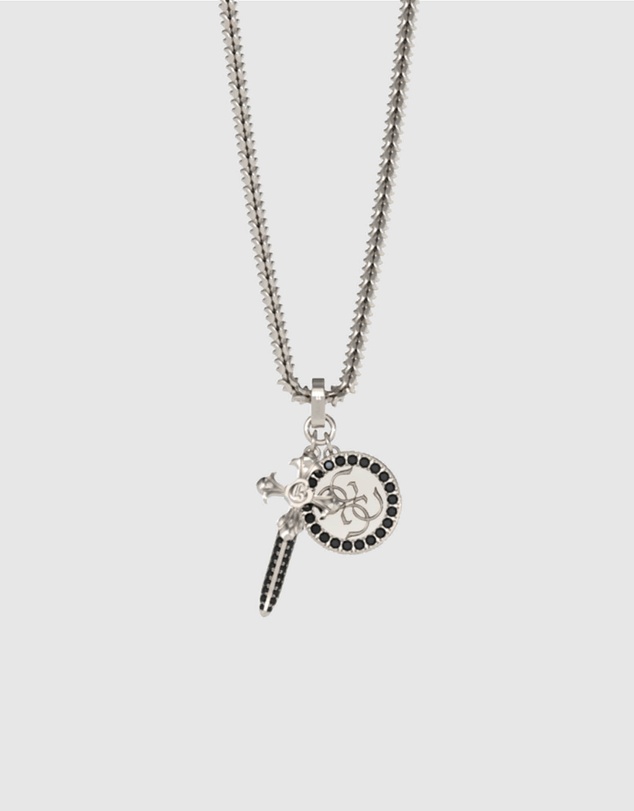 GUESS - Silver-Tone Rebel Knight Necklace