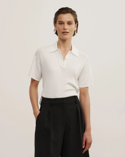 Witchery - Knit Short Sleeve Polo Top