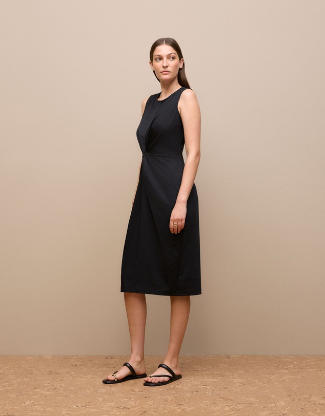 Trenery - Cotton Twist Front Dress in Black