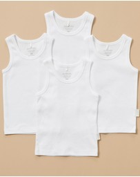 Purebaby - 4 Pack Rib Singlet-Babies