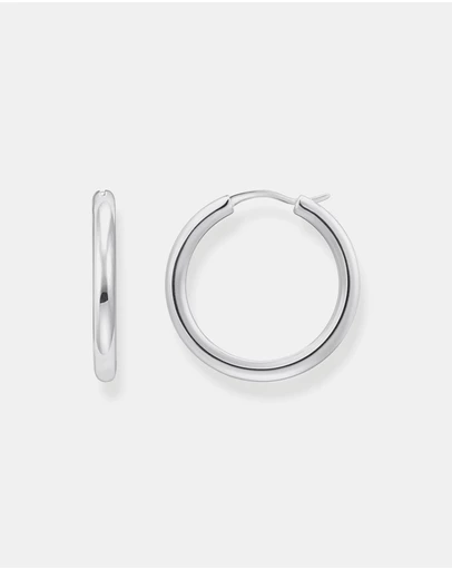 THOMAS SABO - Classic Hoop earrings in wider shape silver