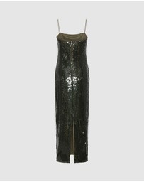 ROTATE - Sequins Maxi Slip Dress