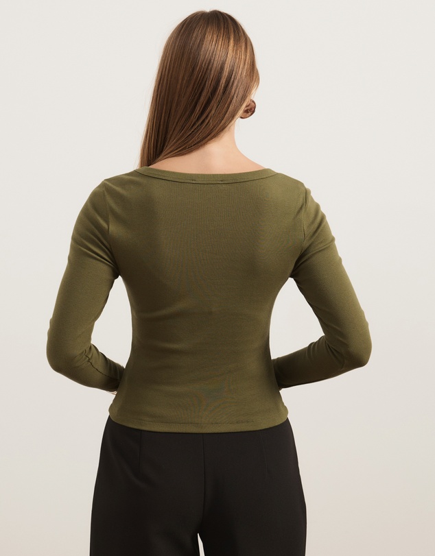 Atmos&Here - Organic Cotton Rib Scoop Neck Top