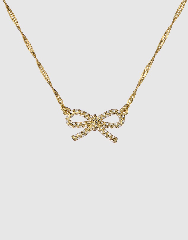 Ted Baker - RIBAH: Crystal Ribbon Bow Pendant Necklace