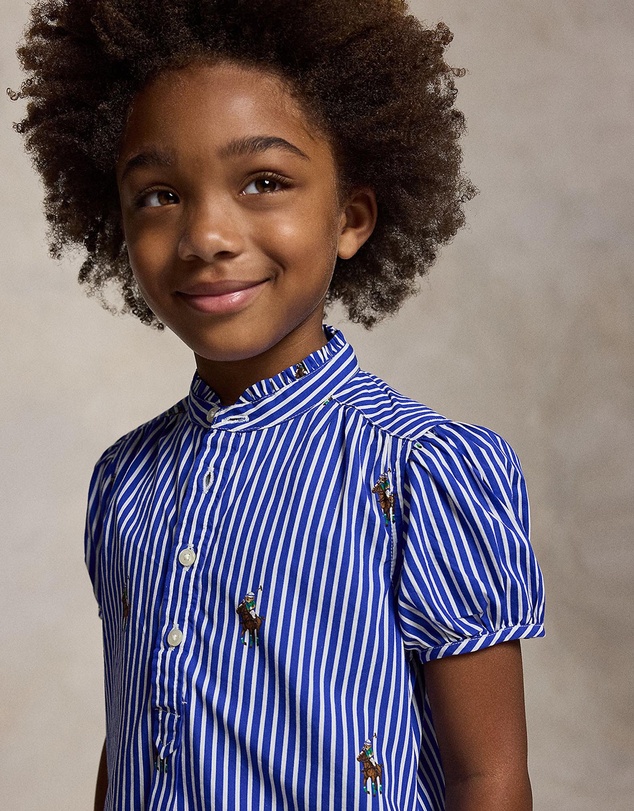 Polo Ralph Lauren - Polo Bear Striped Cotton Poplin Dress - Babies-Kids