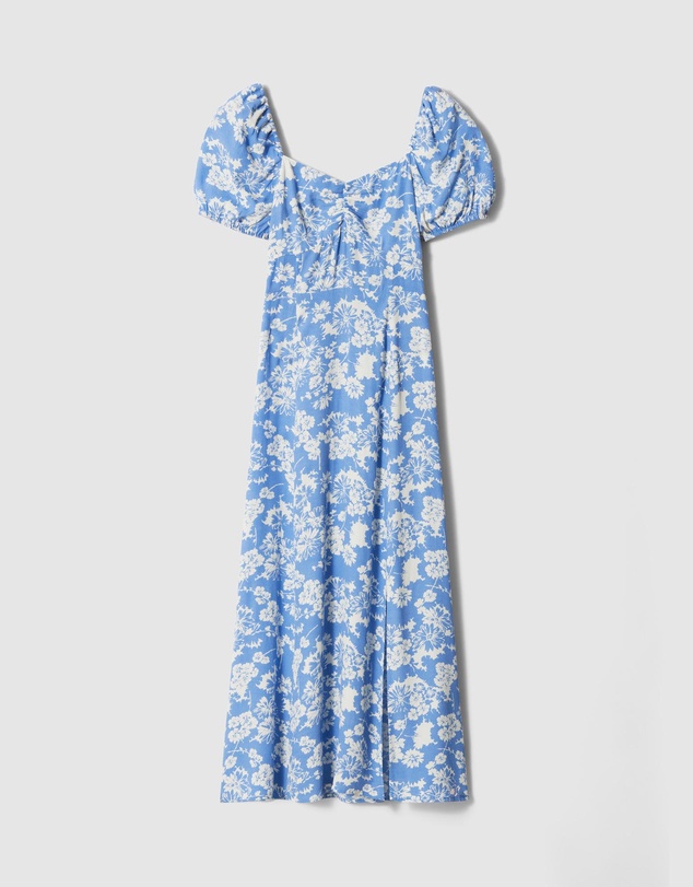 & Other Stories - Flowy Puff Sleeve Midi Dress - ICONIC EXCLUSIVE