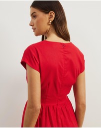 Atmos&Here - Anna Tie Front Linen Blend Maxi Dress
