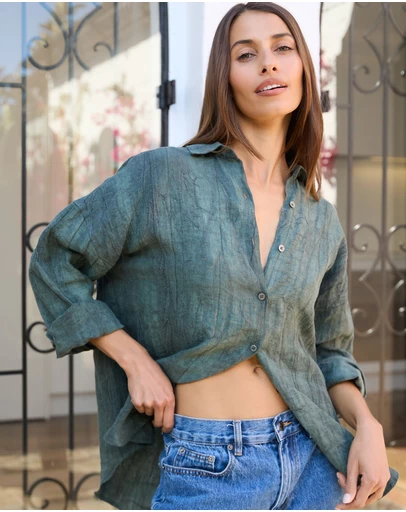 CAMIXA - Exalina Oversized Crinkle Linen Shirt