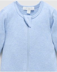 Purebaby - Ribbed Zip Growsuit -Kids-Babies