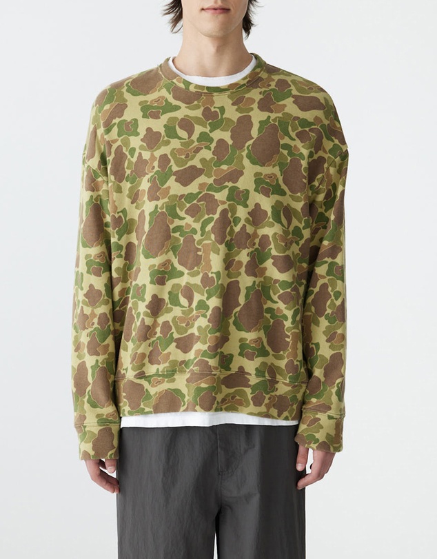 Bassike - Camo Slouch Crew Sweat
