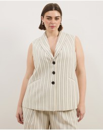 Atmos&Here Curvy - Dune Stripe Longline Vest