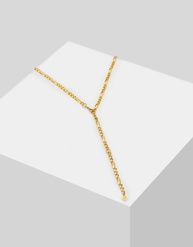 Elli Jewelry - Necklace Y-Chain Basic Minimalist Elegant in 925 Sterling Silver Gold Plated