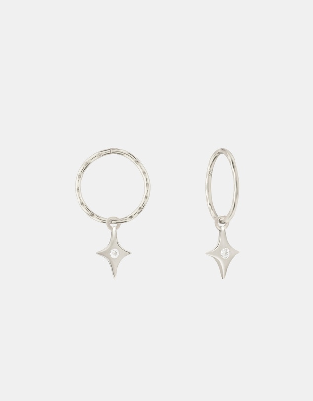 SAINT VALENTINE - Starburst Mini Hoops - Silver