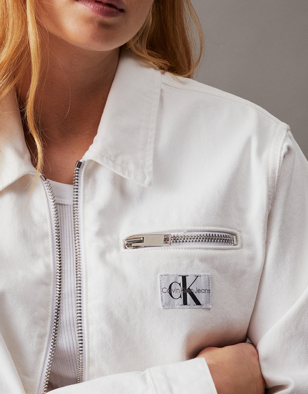 Calvin Klein Jeans - Cropped Zip Up Denim Jacket