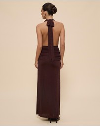 CHANCERY - Draped Bodice Halter Jersey Dress