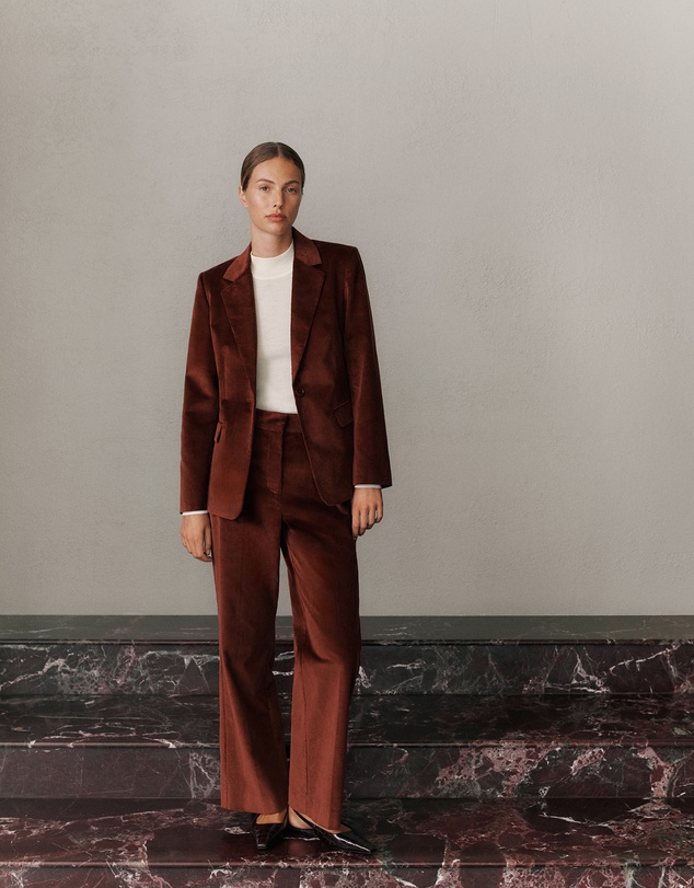 Trenery - Italian Cord Trouser in Red Mahogany