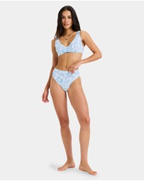 Roxy - Womens Wave Mid Waist Bikini Bottom