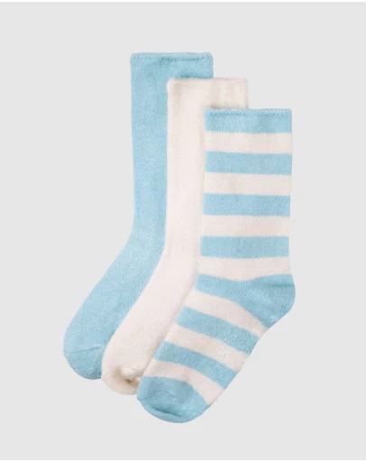 Bamboozld - 3 Pack Fluffy Bamboo Lounge Bed Crew Socks