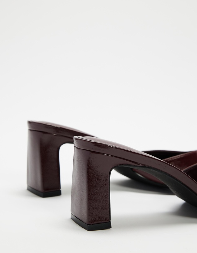 Atmos&Here - Hazel Crinkle Leather Peep Toe Heels