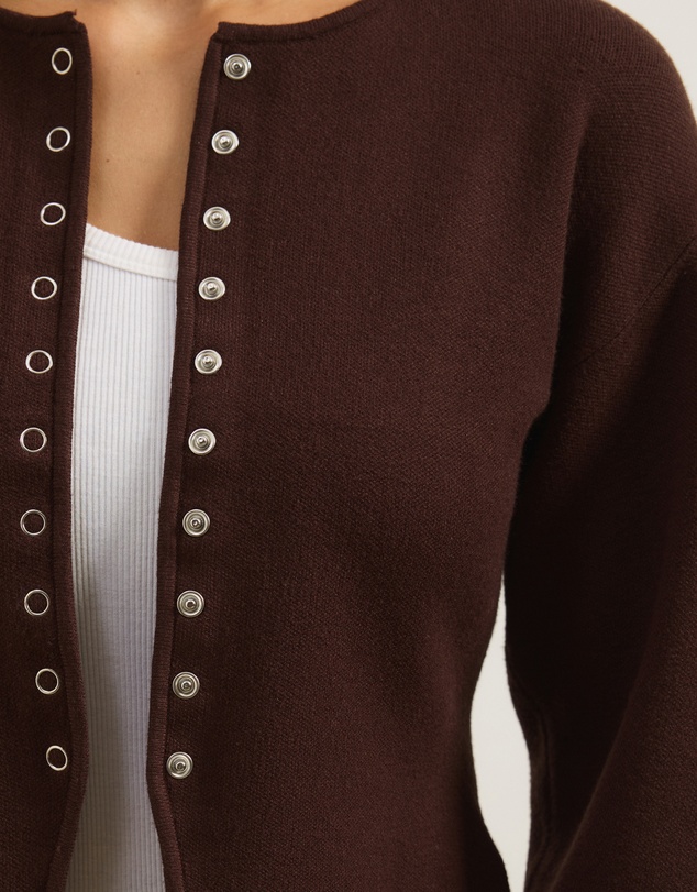 Atmos&Here - Rue Button Up Split Hem Knit Cardigan