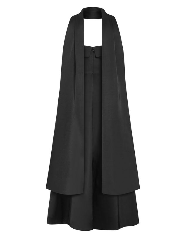 City Chic - Plus size Duchess Satin Gown With Shawl - black