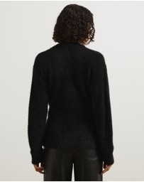 Atmos&Here - Cara Asymmetric Buttoned Knit Cardigan