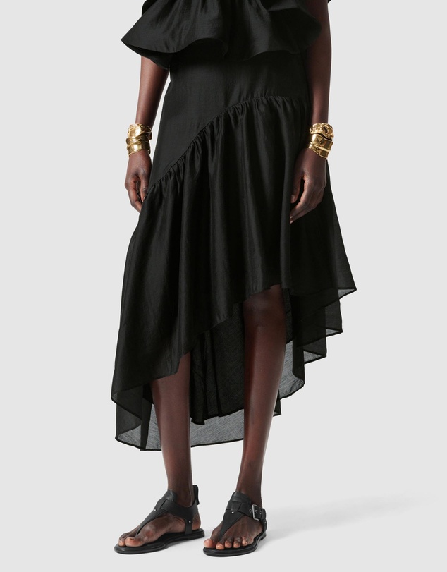 & Other Stories - Asymmetric Ruffle Midi Skirt