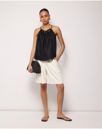 AERE - Nora Beaded Linen Top