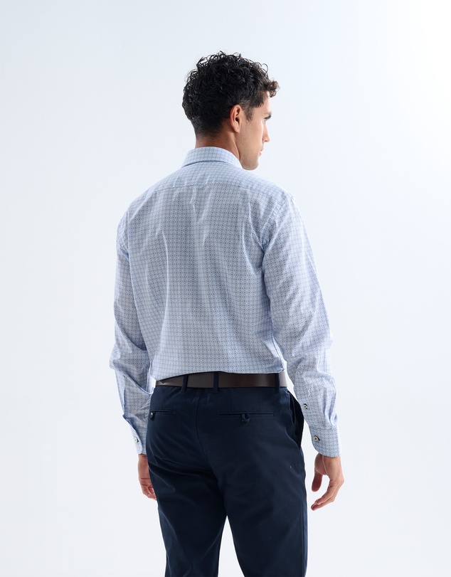3 Wise Men - 3 Wise Men Whitmore Blue Print Shirt