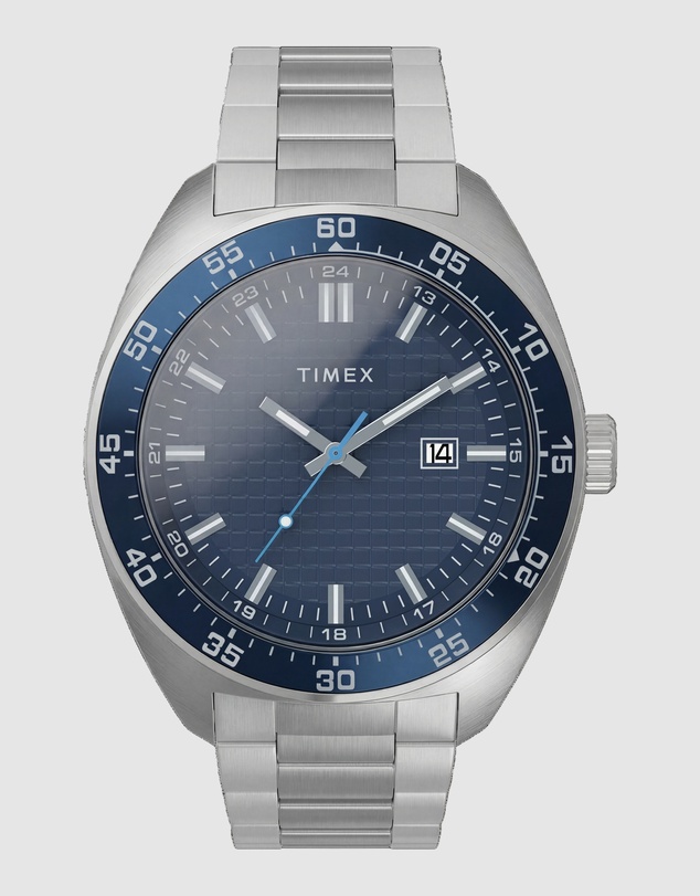 TIMEX - Weston 45mm Blue Dial Stainless Steel Bracelet Watch