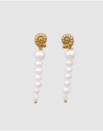 Haze & Glory - ICONIC EXCLUSIVE - Earrings Coney Snail Pearl Stud 925 Sterling Silver Gold-Plated