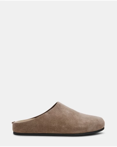 Steve Madden - Fern Taupe Suede Mule Flats
